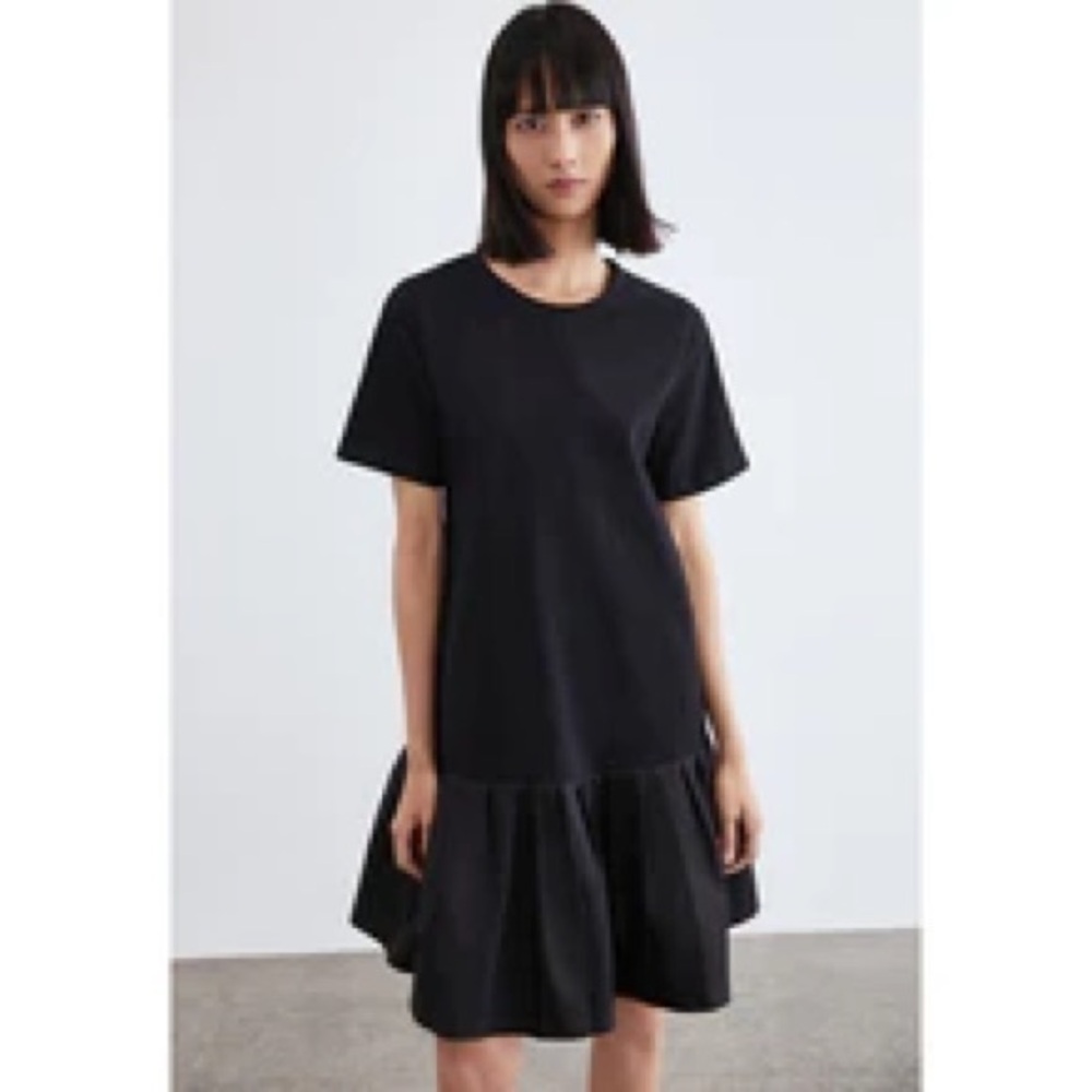 Urban Revivo T Shirt Mini Dress Mixed Media Peplum Size Medium